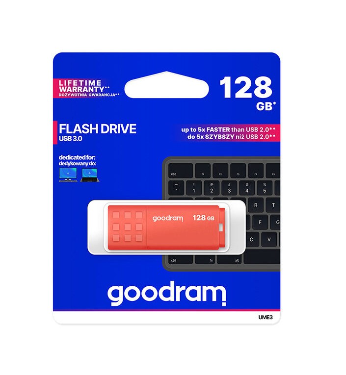 GOODRAM UME3 128GB ORANGE USB 3.2 gen - oranžová