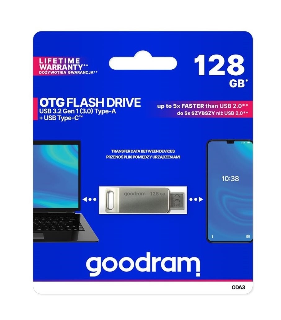 GOODRAM ODA3 128GB SILVER USB 3.2 Gen 1 - stříbrná