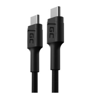 GreenCell USB kabel Green Cell typu C 30 cm, černý, rychlé nabíjení Power Delivery (60W), Ultra Charge, QC 3.0