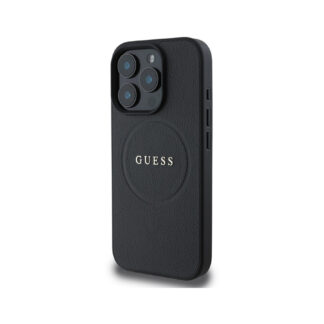 Guess PU Classic Logo MagSafe Zadní Kryt pro iPhone 16 Pro Černá