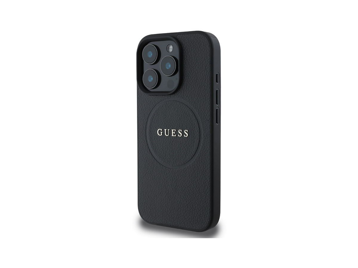 Guess PU Classic Logo MagSafe Zadní Kryt pro iPhone 16 Pro Černá