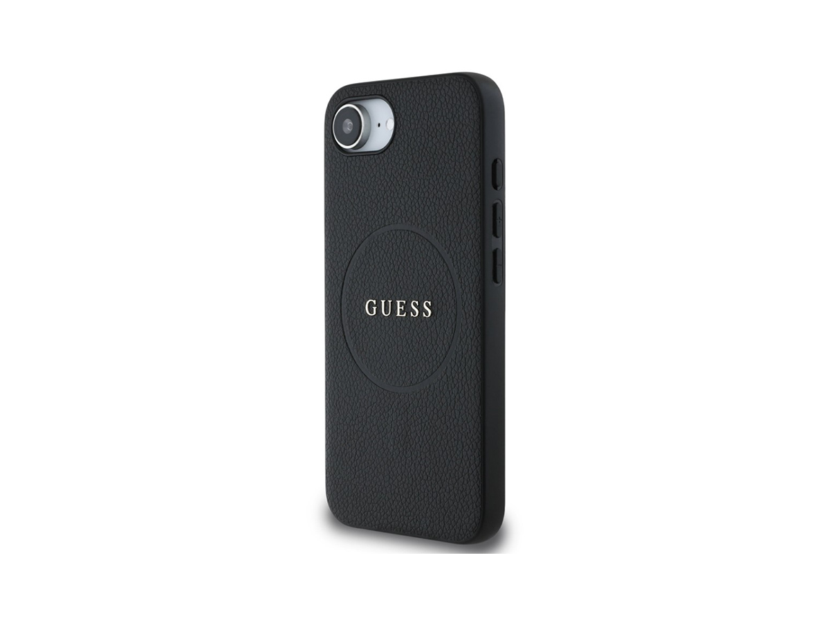 Guess PU Classic Logo MagSafe Zadní Kryt pro iPhone 16e Černá