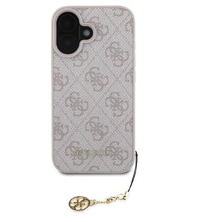Guess 4G Charm Zadní Kryt pro iPhone 16 Tone on Tone Růžová