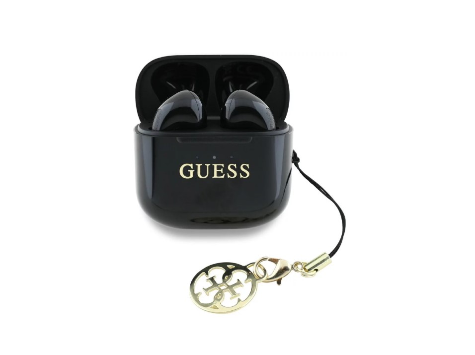 Guess Classic Logo Charm TWS Bezdrátová Sluchátka Černá