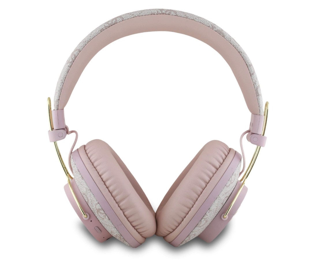 Guess PU 4G Metal Logo ENC Bezdrátová Sluchátka Růžová