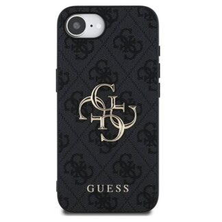 Guess PU 4G Metal Logo Zadní Kryt pro iPhone 16e Šedá