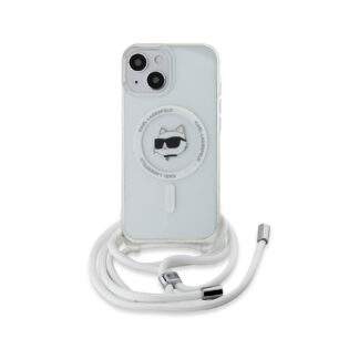 Karl Lagerfeld IML Crossbody Choupette Head MagSafe Zadní Kryt pro iPhone 15 Průhledná