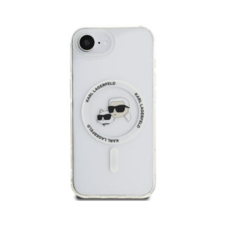 Karl Lagerfeld IML K&CH Heads Metal Frame MagSafe Zadní Kryt pro iPhone 16e Průhledná