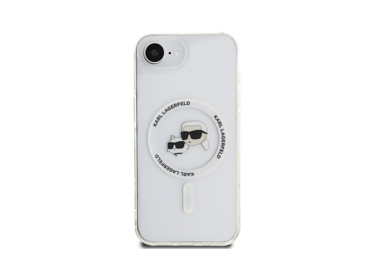 Karl Lagerfeld IML K&CH Heads Metal Frame MagSafe Zadní Kryt pro iPhone 16e Průhledná