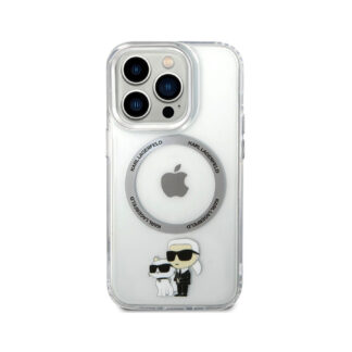 Karl Lagerfeld IML Karl and Choupette MagSafe Zadní Kryt pro iPhone 15 Pro Průhledná