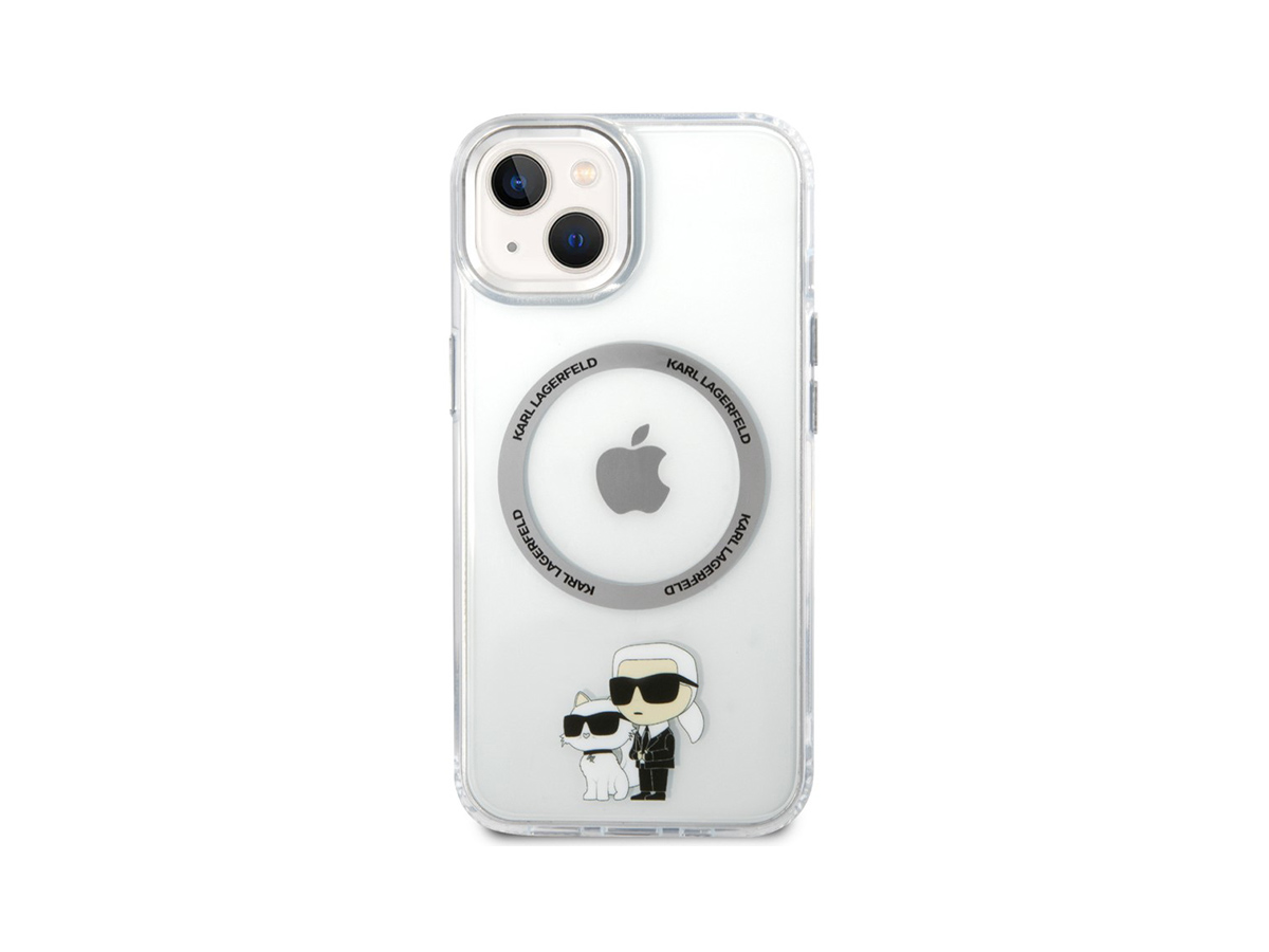 Karl Lagerfeld IML Karl and Choupette MagSafe Zadní Kryt pro iPhone 15 Průhledná