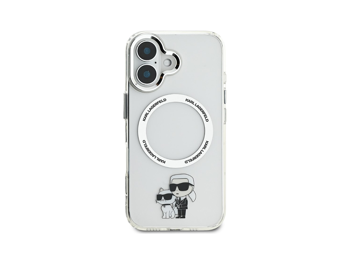 Karl Lagerfeld IML Karl and Choupette MagSafe Zadní Kryt pro iPhone 16 Průhledná