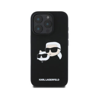 Karl Lagerfeld Liquid Silicone Double Heads MagSafe Zadní Kryt pro iPhone 16 Pro Černá