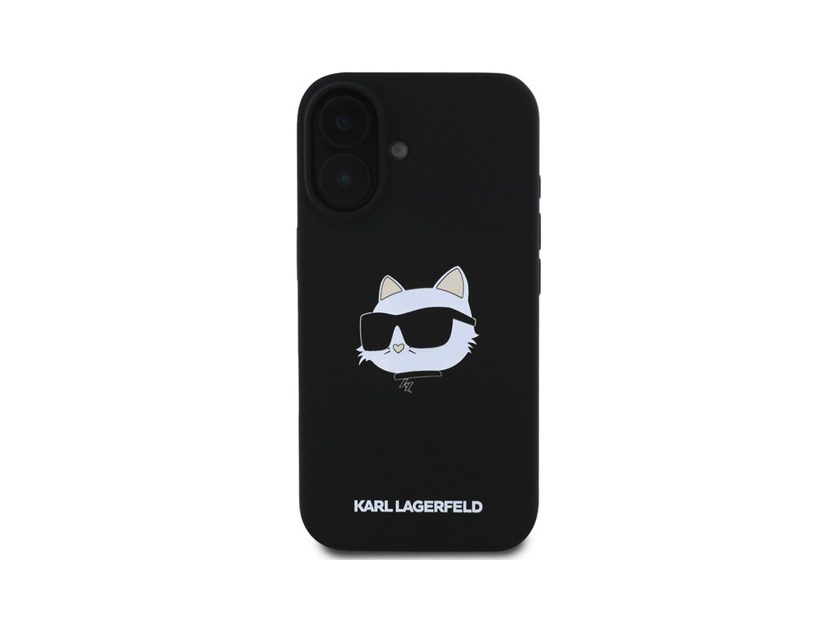 Karl Lagerfeld Liquid Silicone Choupette Head MagSafe Zadní Kryt pro iPhone 16 Černá