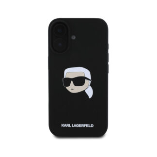 Karl Lagerfeld Liquid Silicone Karl Head MagSafe Zadní Kryt pro iPhone 16 Černá