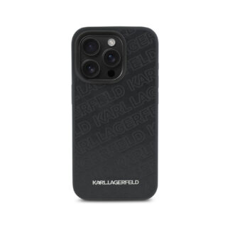 Karl Lagerfeld PU Quilted Pattern Zadní Kryt pro iPhone 15 Pro Černá