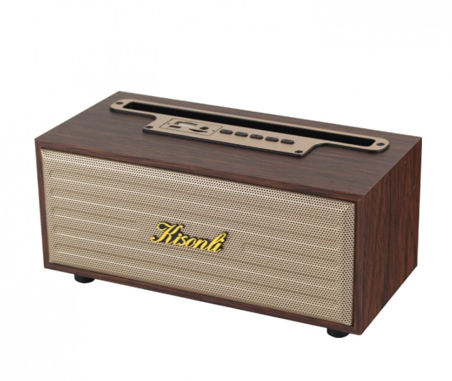 Reproduktor Kisonli G12A, Bluetooth, USB, SD, AUX, FM – hnědá