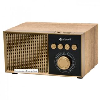 Reproduktor Kisonli G10, Bluetooth, USB, SD, RGB, AUX, FM – zlatá