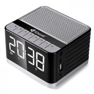Reproduktor Kisonli G8, Bluetooth, Hodiny, USB, SD, FM, AUX, RGB – černá/šedá