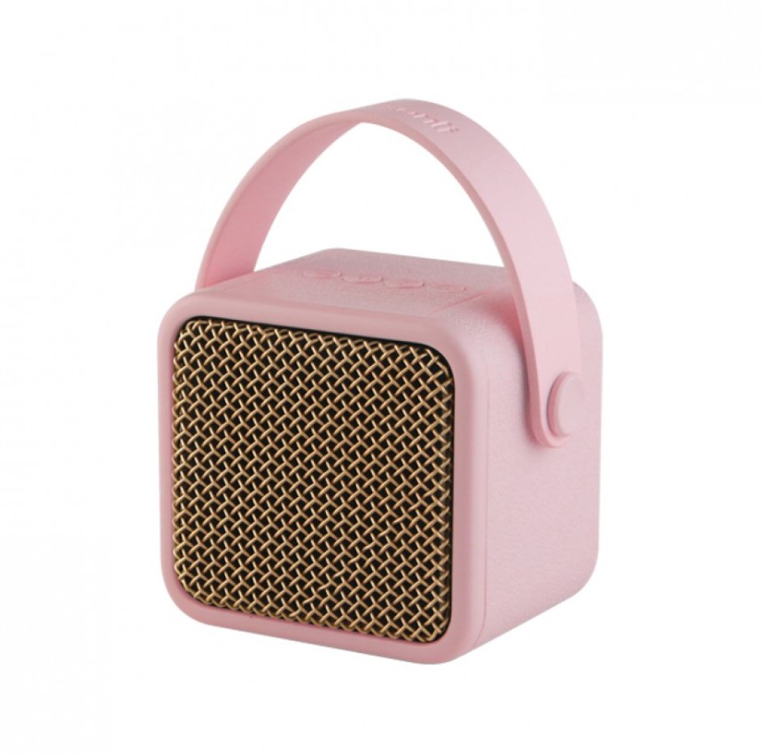 Reproduktor Kisonli S1, Bluetooth, USB, SD, FM, AUX – růžová