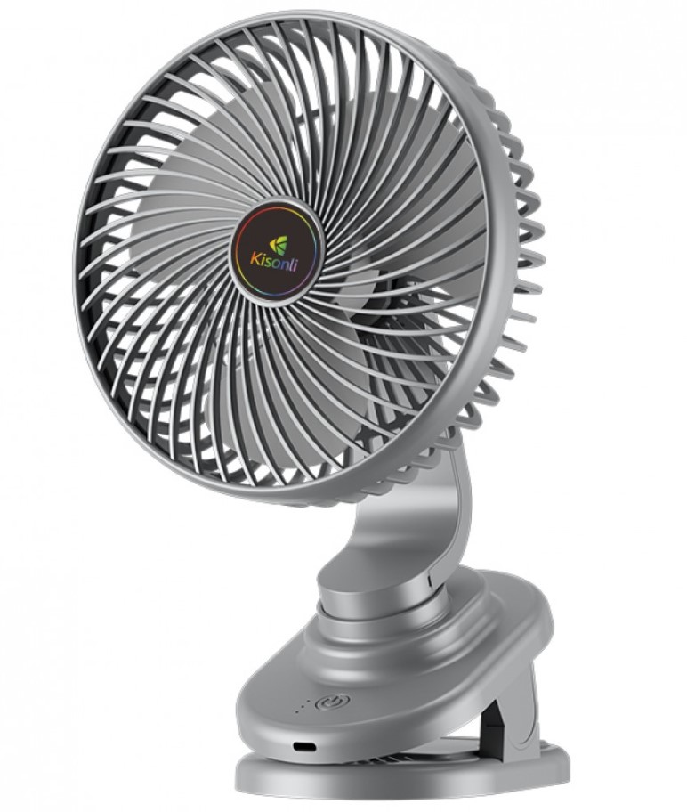 Přenosný ventilátor Kisonli F104, 1200mAh – šedá