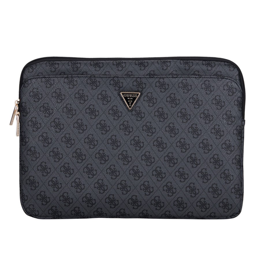 Guess PU 4G Triangle Logo Obal pro Notebook 14" - černá