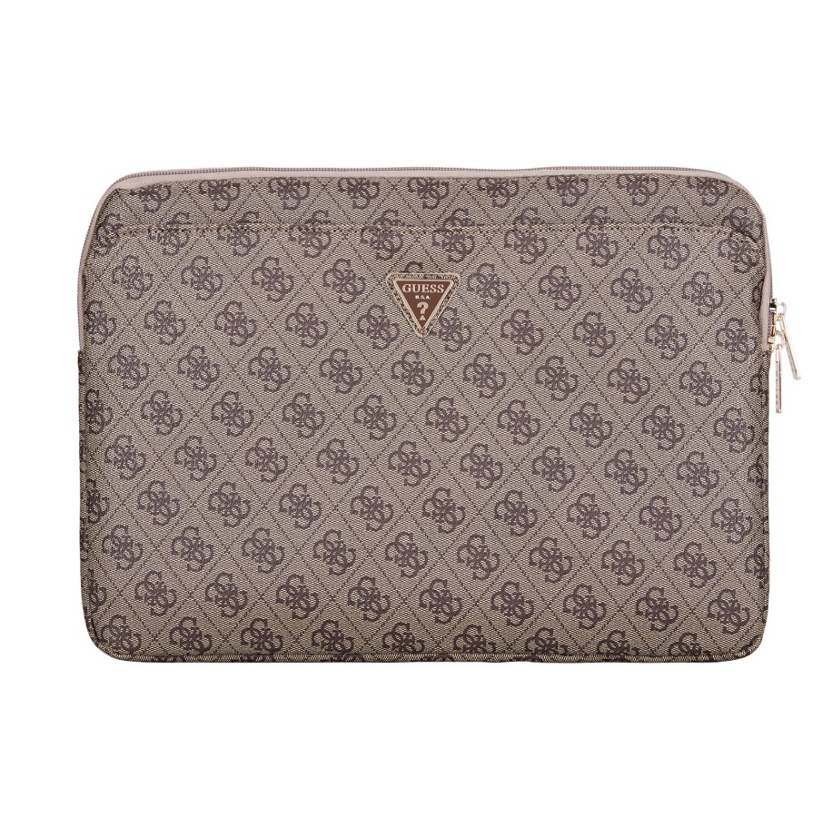 Guess PU 4G Triangle Logo Obal pro Notebook 14" - hnědá