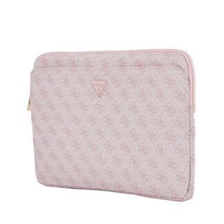 Guess PU 4G Triangle Logo Obal pro Notebook 14" - růžová