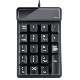DeTech Drátová numerická klávesnice K4, USB, černá