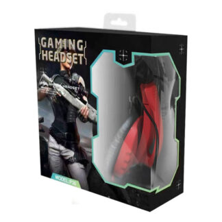 DeTech Drátový headset P30 s mikrofonem - červená