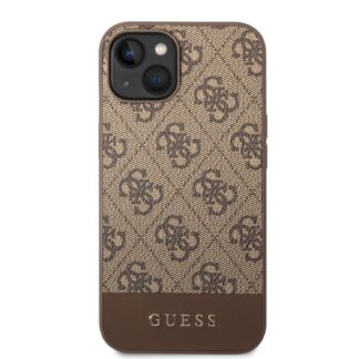 Guess 4G Stripe Zadní Kryt pro iPhone 14 Brown