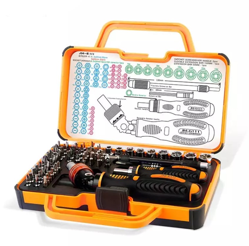 DeTech Sada přesných šroubováků Jakemy JM-6111 69 v 1 - Oranžová