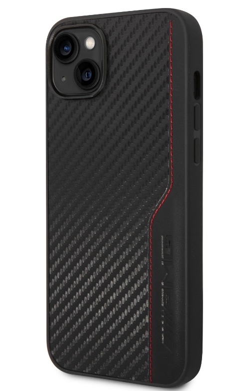 AMG PU Carbon Effect Zadní Kryt pro iPhone 14 Plus Black