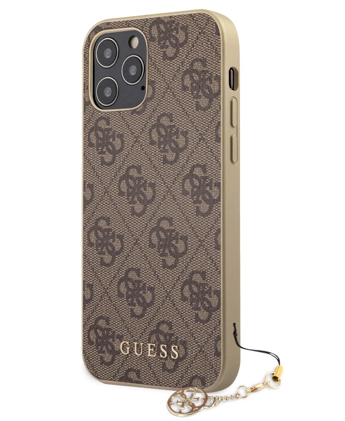 Guess 4G Charms Zadní Kryt pro iPhone 12 Pro Max 6.7 Brown