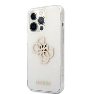 Guess TPU Big 4G Full Glitter Zadní Kryt pro iPhone 13 Pro Max Transparent