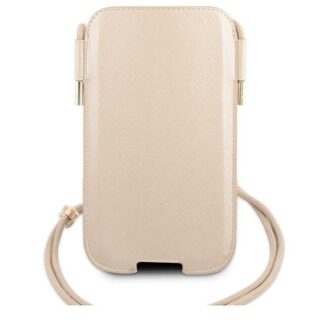 Kabelka Guess 6,1" zlatá Saffiano