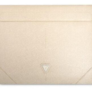 Počítačové pouzdro Guess Saffiano Metal Logo 13/14" béžové