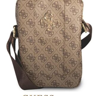 Guess pouzdro 10" hnědé 4G velké kovové logo