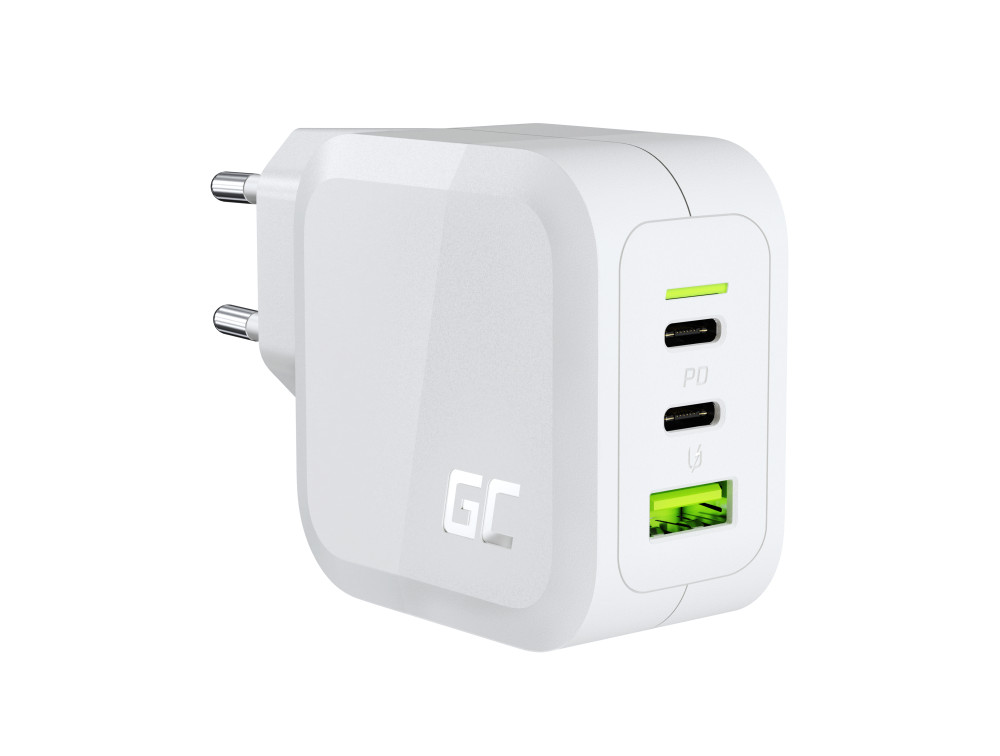 GreenCell Green Cell CHARGC08W 65W nabíječka s 2xUSB-C+1xUSB bílá