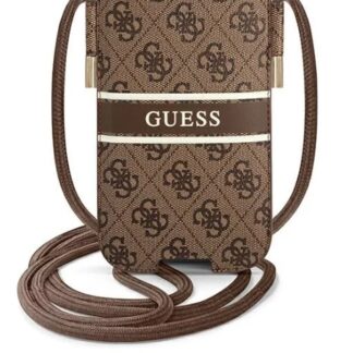 Guess PU 4G Printed Stripe Pouch S/M Brown