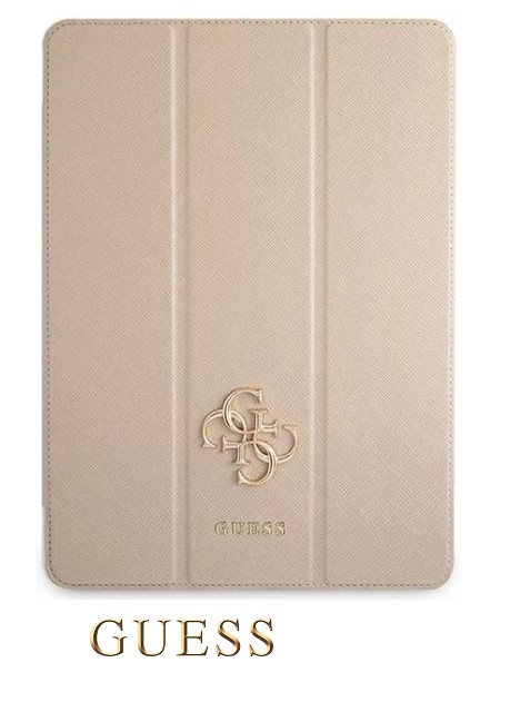 Guess Saffiano Folio Pouzdro pro iPad Pro 12.9 Gold