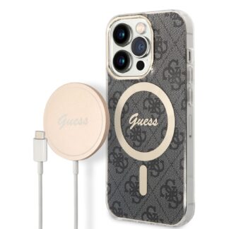 Guess 4G MagSafe Zadní Kryt + Bezdrátová Nabíječka pro iPhone 14 Pro