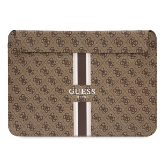 Guess PU 4G Printed Stripes Computer Sleeve 13/14" hnědý