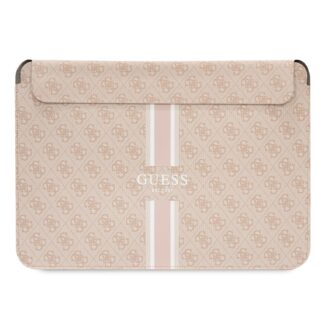 Guess PU 4G Printed Stripes Computer Sleeve 16" růžový