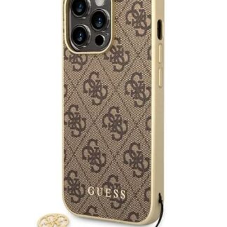 Guess 4G Charms Zadní Kryt pro iPhone 14 Pro Brown