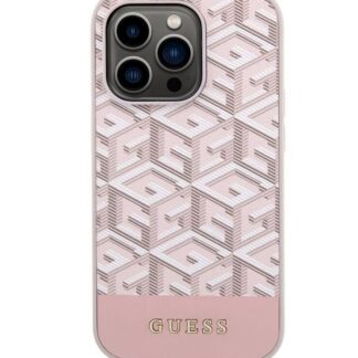Guess PU G Cube MagSafe Zadní Kryt pro iPhone 14 Pro Pink