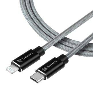 Tactical Fast Rope Aramid Cable USB-C/Lightning MFi 1m Grey