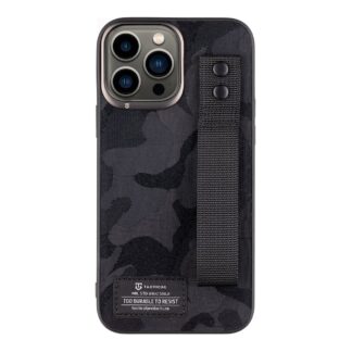 Tactical Camo Troop Drag Strap Kryt pro Apple iPhone 13 Pro Max Black