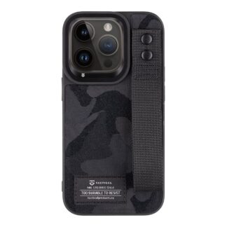 Tactical Camo Troop Drag Strap Kryt pro Apple iPhone 14 Pro Black