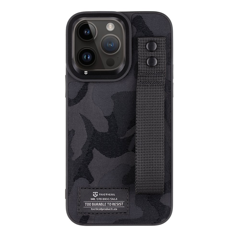 Tactical Camo Troop Drag Strap Kryt pro Apple iPhone 14 Pro Max Black